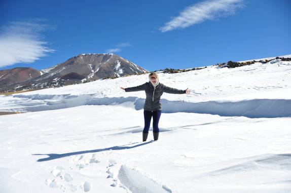 Brincando com a neve perto do Paso San Francisco - Argentina